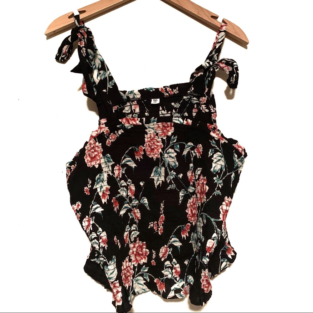BP Tanktop 1X Black Floral NWT